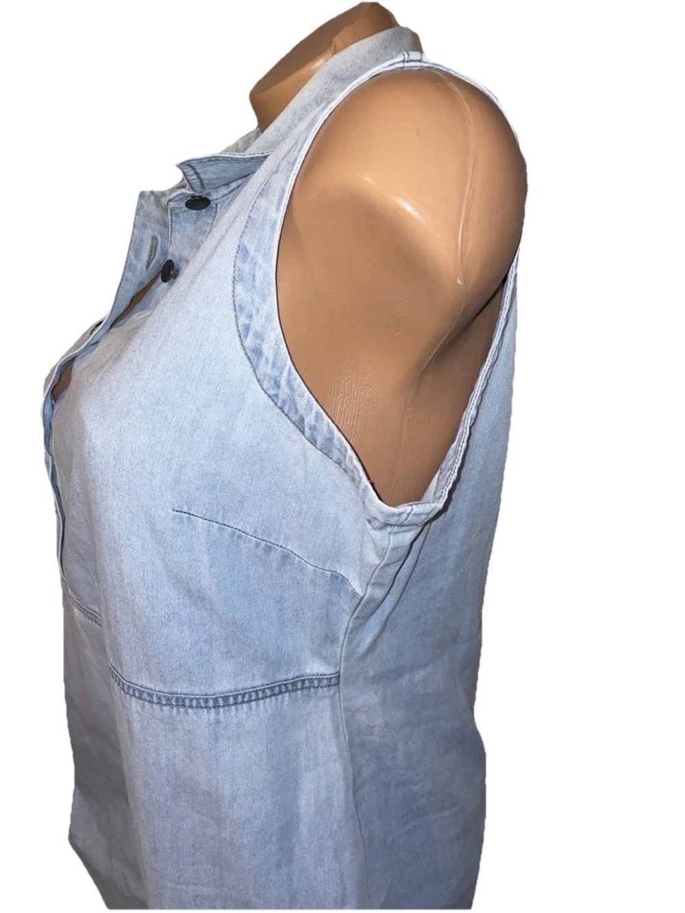 St. John's Bay 14 Light Wash Denim Button-Front Dress - Picture 5 of 15
